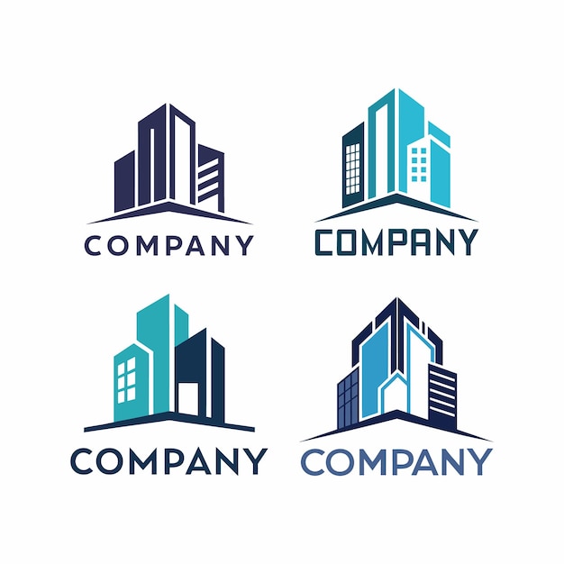 Real estate building logo bundle set vector design