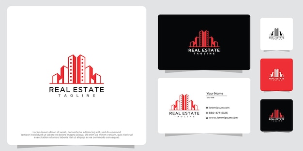 Real estate building logo and business card design