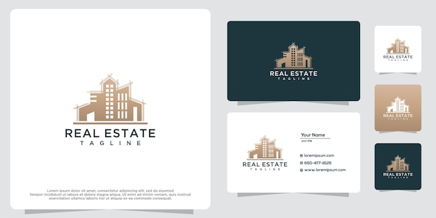 Real estate building logo and business card design