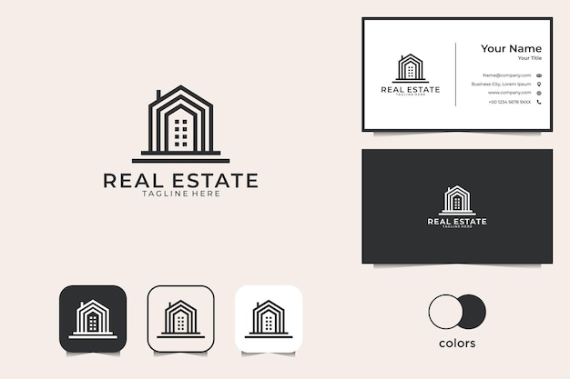 Real estate building logo design and business card