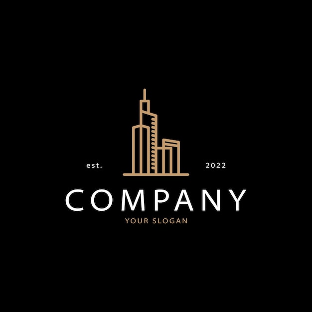 Real Estate Building logo linear style