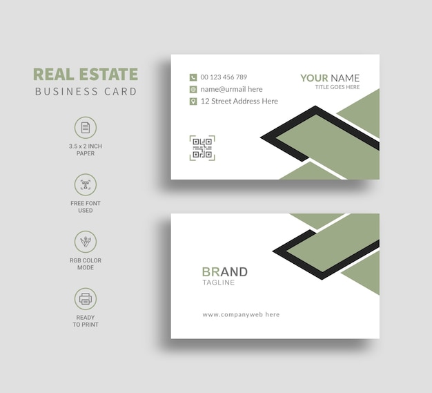 Vector real estate business card template design