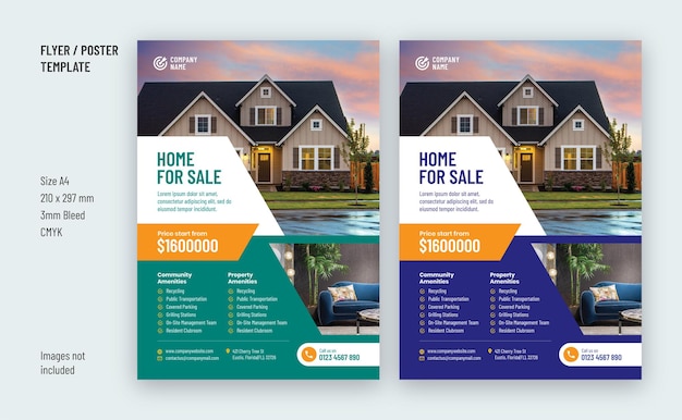 Real estate business flyer template design