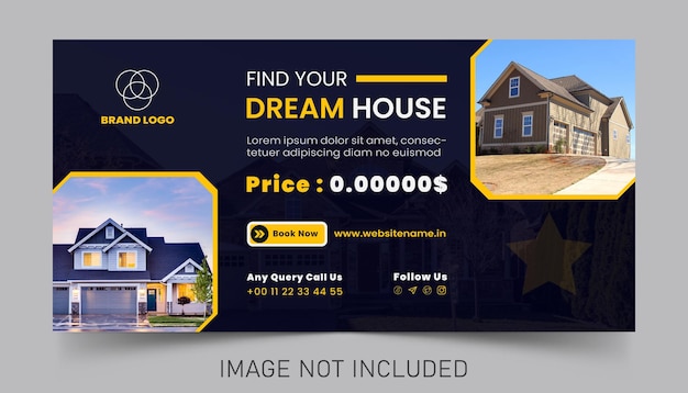 Real Estate Business LinkedIn Banner Cover Template Vector