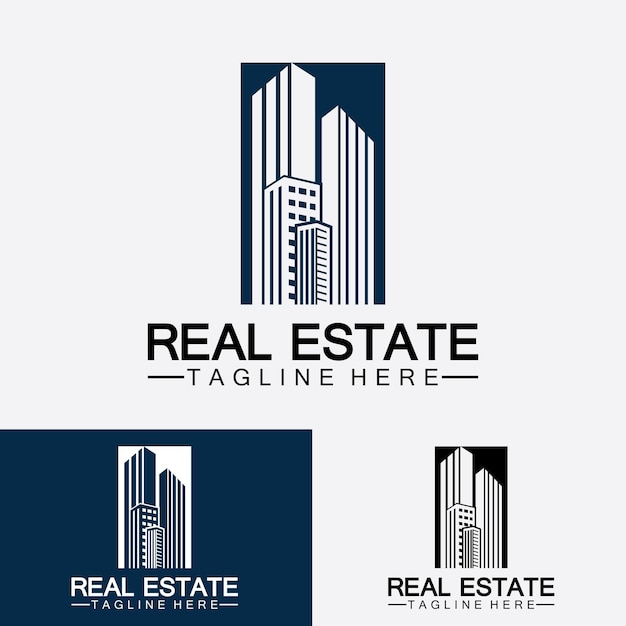 Real Estate Business Logo Template Building Property Development and Construction Logo Vector