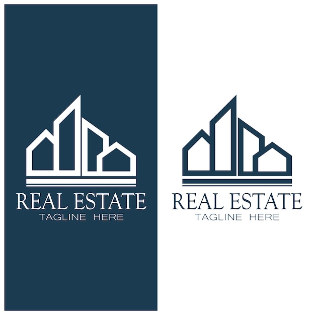 Real Estate Business Logo Template Building Property Development and Construction Logo Vector