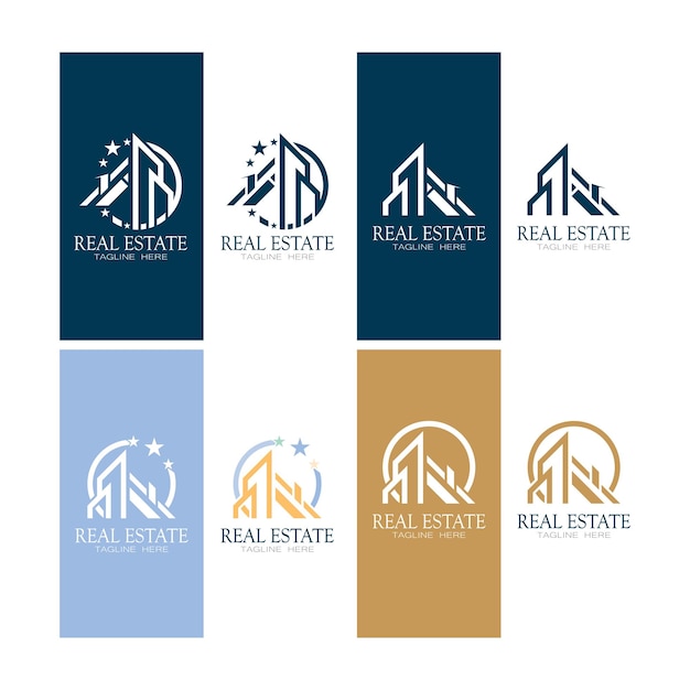 Real Estate Business Logo Template Building Property Development and Construction Logo Vector