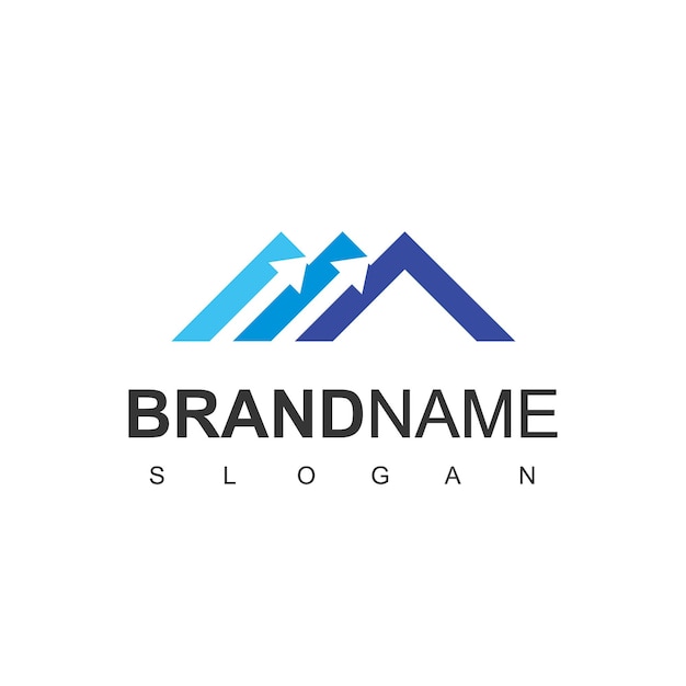 Real Estate Business Logo With Growing Chart Symbol