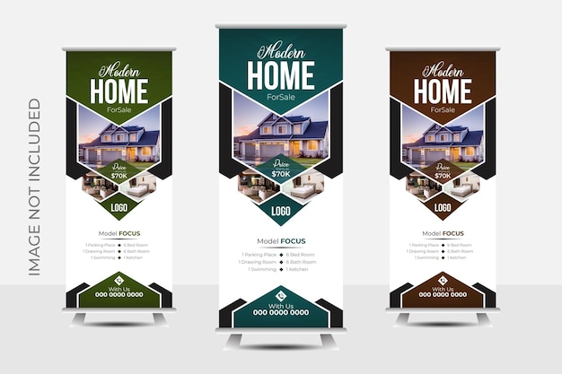 Real Estate Business Roll Up Banner Design Creative Modern Design template Home For Sale