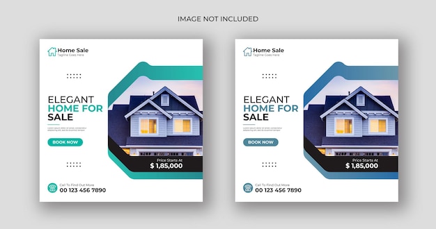 Real estate business social media post square flyer template