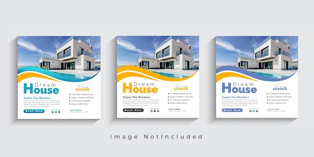 Real estate business social media post or web banner template