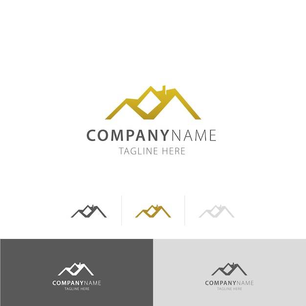 Real estate business with gold color logo vector