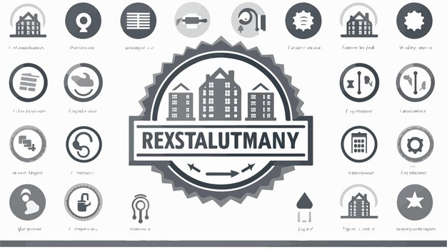 Vector real estate certification pictograph with bonus elements