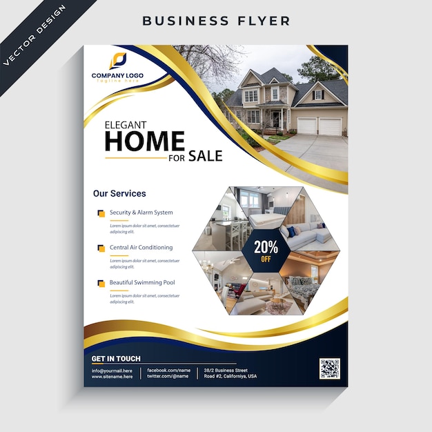 Real estate company business flyer design template