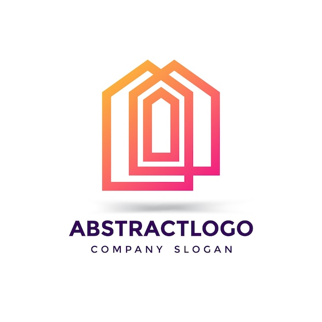 Real estate company logo house icon template