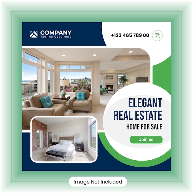 Real Estate Compnay Business Social Media Post Design Template House Sale and rental service