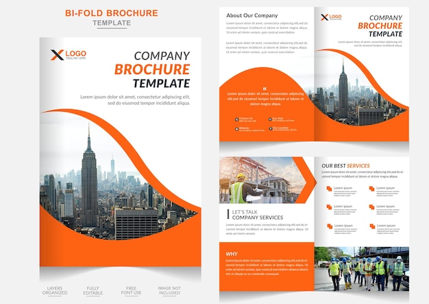 Real estate construction bifold brochure design multiple color layout Real estate company profile