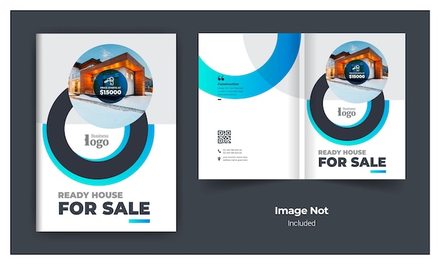 Real estate or construction business brochure cover design template colorful modern layout theme