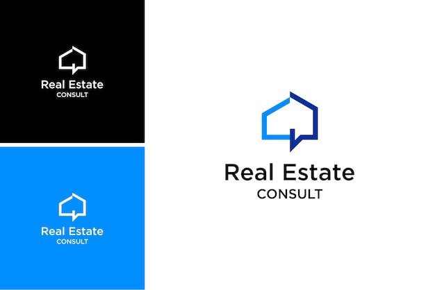 real estate consult logo,home vector with technology concept