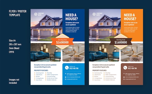 Real estate corporate flyer template design