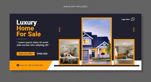 Real estate corporate social media facebook or web banner cover template premium vector