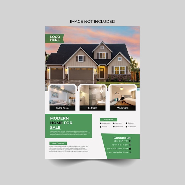 Real estate corporate vector flyer design or template