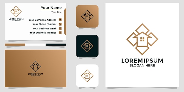 Real estate design logo and branding card