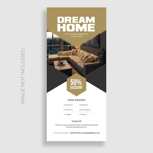 Real estate dl flyer Premium Vector