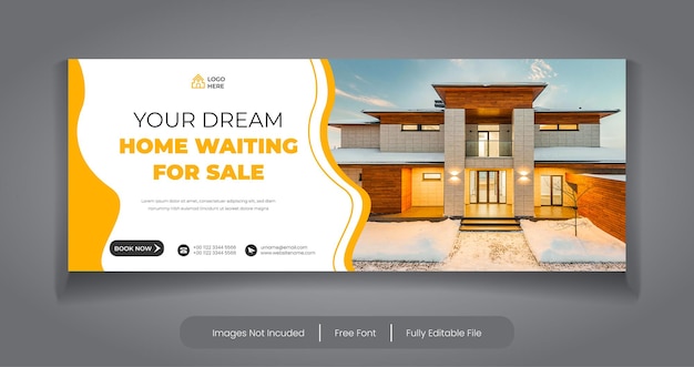 Real estate dream home sale facebook timeline cover template