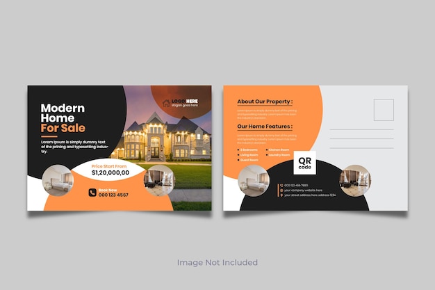 Vector real estate eddm postcard template design