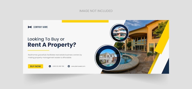 Real estate facebook cover and banner design template