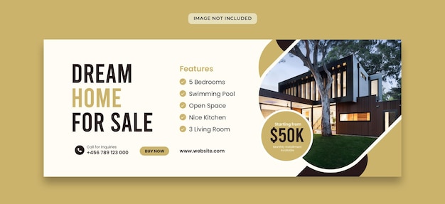 Real estate facebook cover banner template