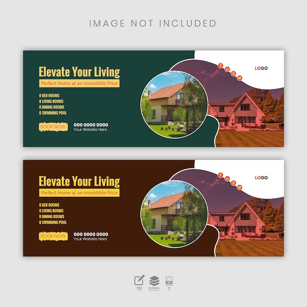 real estate facebook cover or social media marketing template