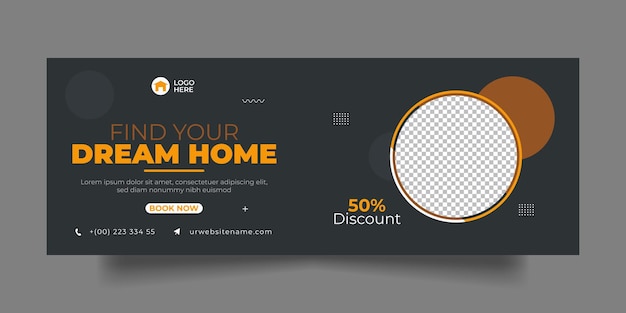 Vector real estate facebook cover social media post and web banner template