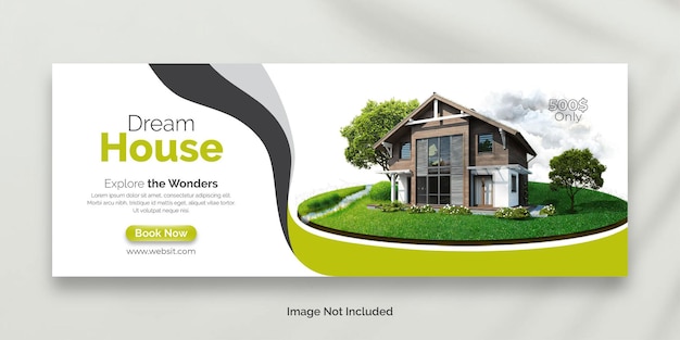 Real Estate Facebook Cover Template or modern house facebook cover design