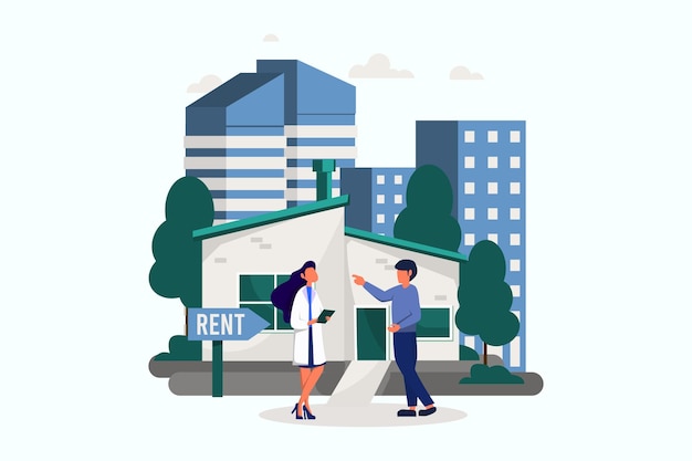 Real Estate Flat Illustration Design