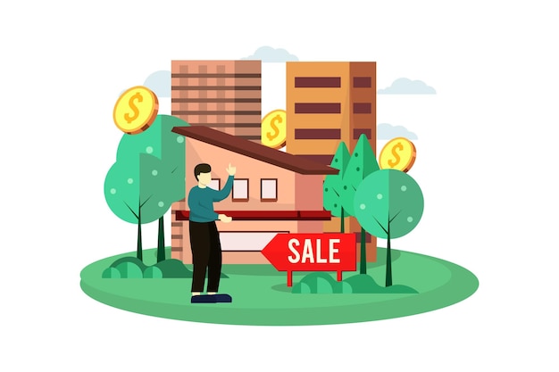 Vector real estate flat illustration design