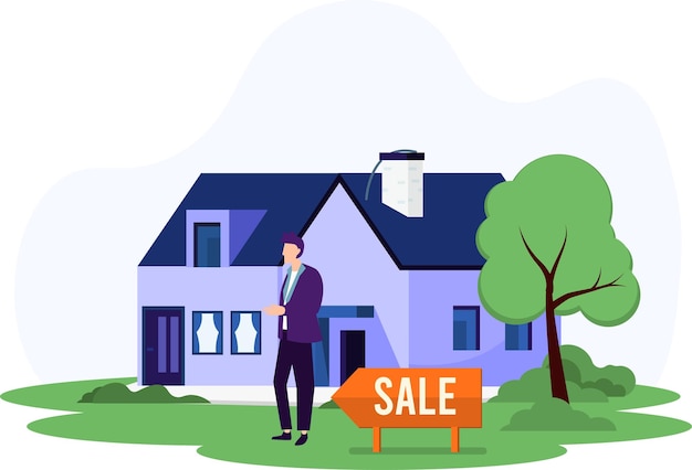 Real Estate Flat Illustration Design