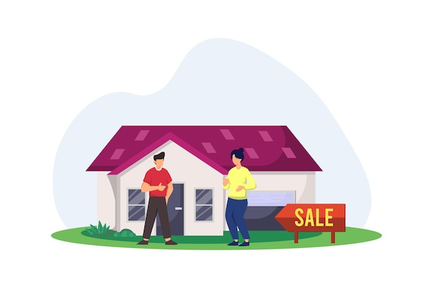 Real Estate Flat Illustration Design