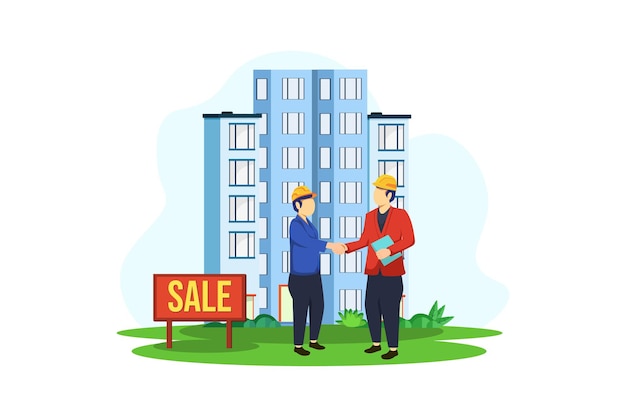 Real Estate Flat Illustration Design