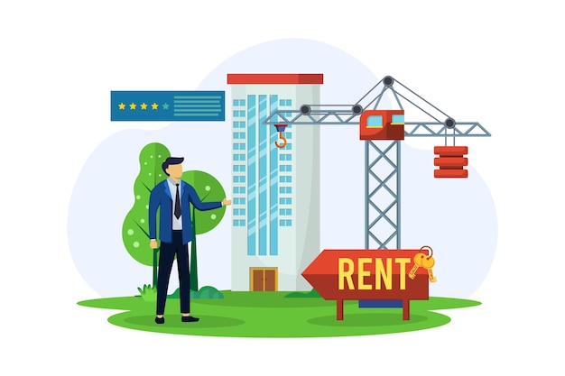 Real Estate Flat Illustration Design