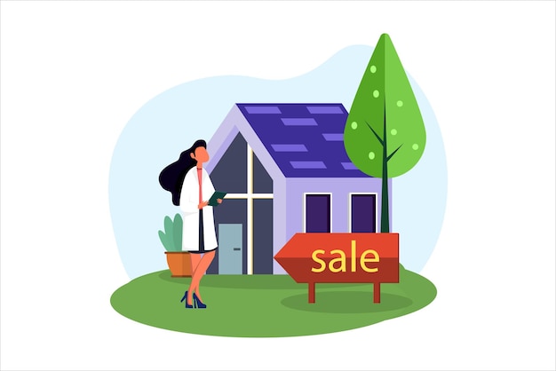 Real Estate Flat Illustration Design