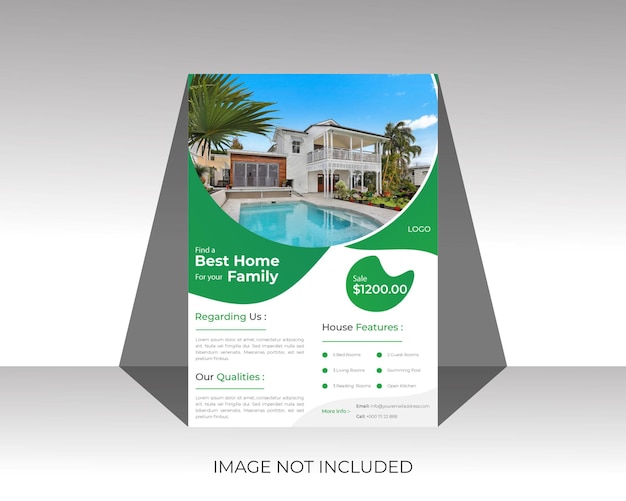 Real estate flyer design and brochure cover page template