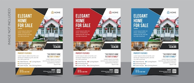 Vector real estate flyer design for elegant home advertising