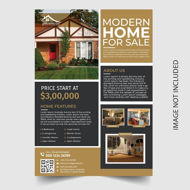 Real estate Flyer Design Template free Vector