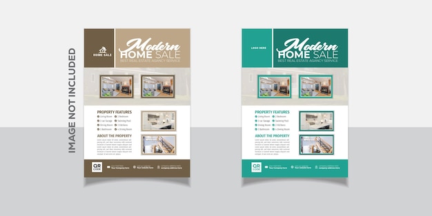 Real estate flyer design template set Modern Real Estate Flyer Layout