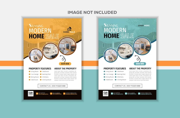 Real estate flyer design template set