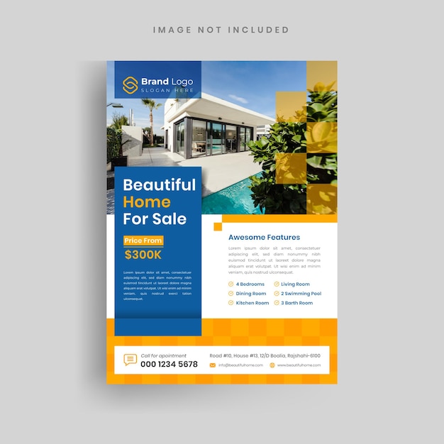 Real estate flyer design template