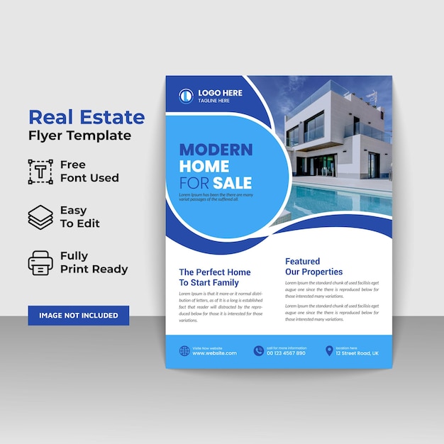 Real estate flyer design template