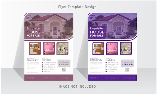 Vector real estate flyer design template